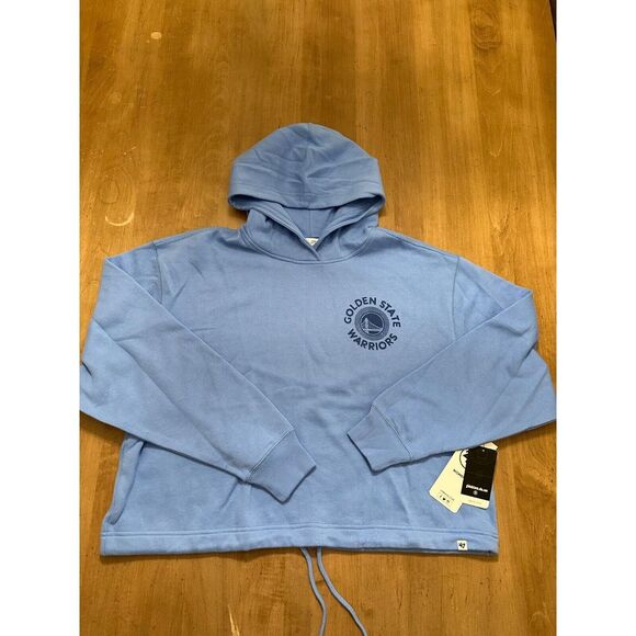 Golden State Warriors Crop Sweatshirt Sm Women '47 Brand NBA Basketball Hoodie - Picture 1 of 6